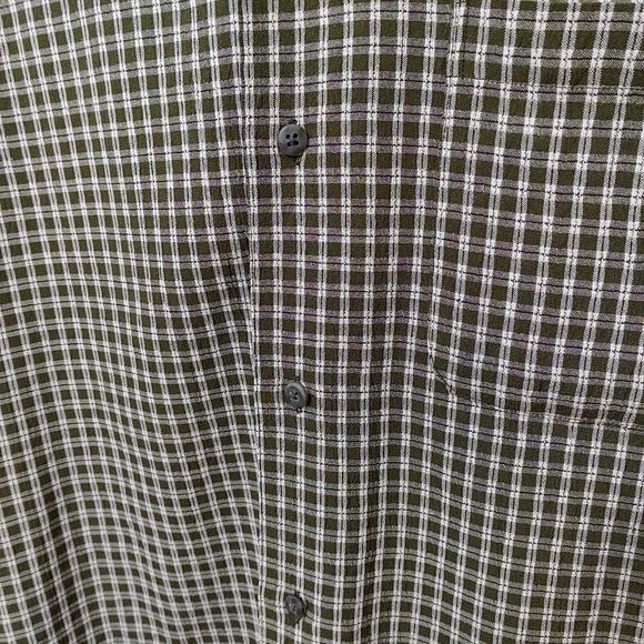 Vintage Men's Tartan Dress Shirt - Natural Issue Olive Button Down Size L - Picture 6 of 8